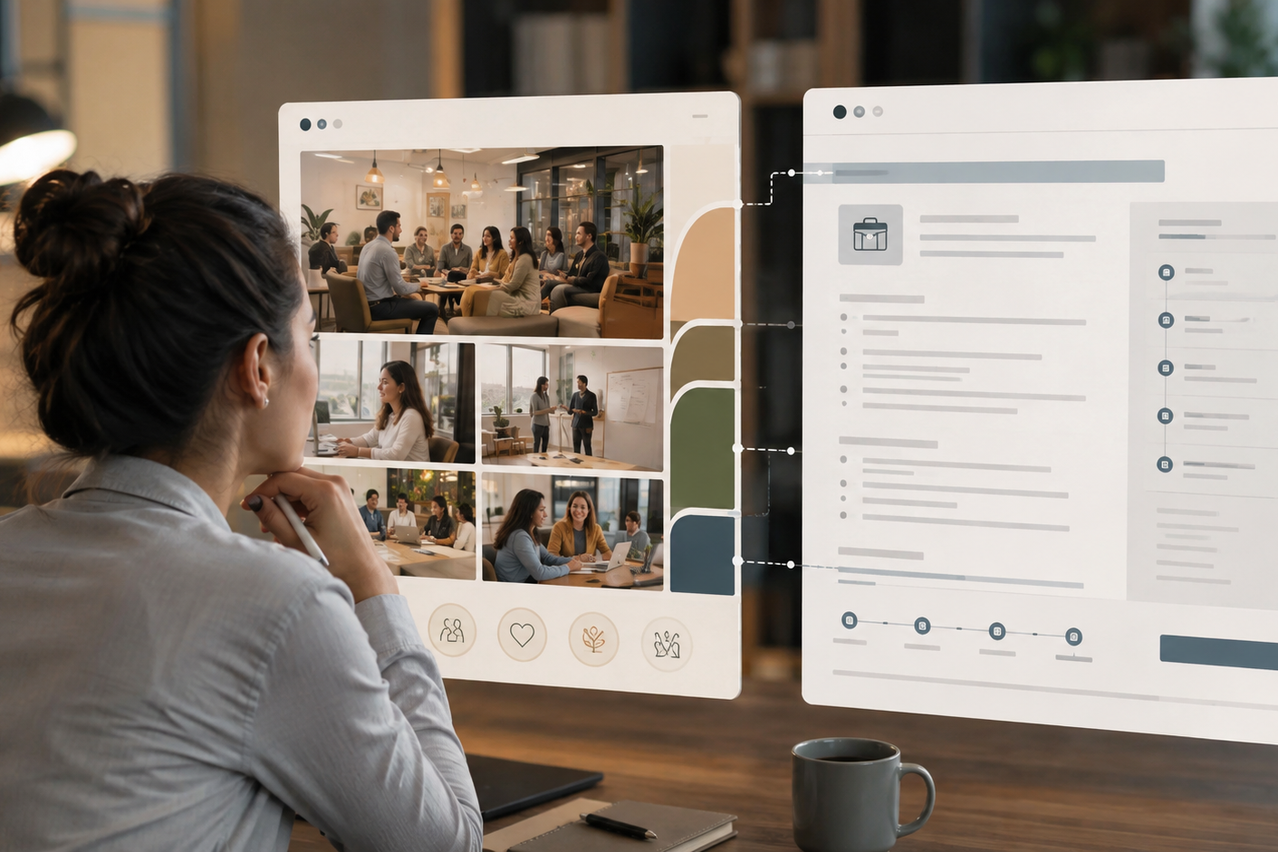Candidat comparant une promesse de marque employeur et le contenu concret d'une offre d'emploi.